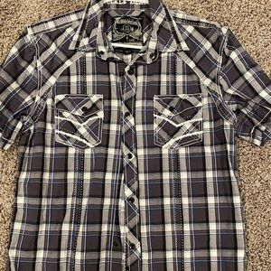 Buckle Athletic Fit Button Up Shirt